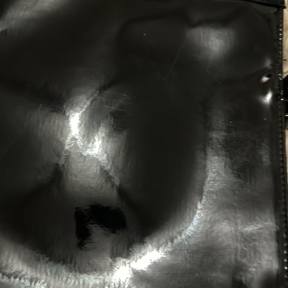 Vintage Neiman Marcus Black Patent Bag-Blk/Gray Swirled Lucite Handles-EUC - Picture 17 of 17